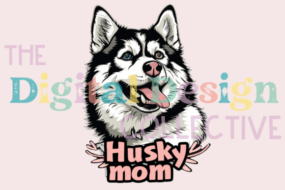 Celebrate Your Pack: The Duo Eyed Husky Mom T-Shirt Graphic