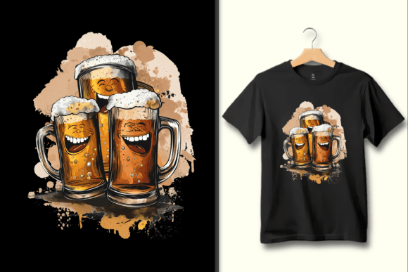Cheerful Beer Mugs PNG: A Graphic That Sparks Joy