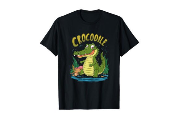 Crocodile Retro Graphic Shirt: A Funny T-Shirt with High-Quality Design