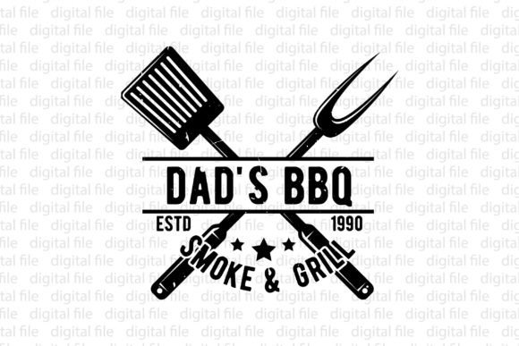 Dad's BBQ Smoke & Grill: A Groovy Vintage Graphic for Your Brand