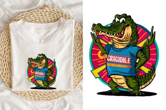 Funny Crocodile Retro Graphic Shirt: Unleash Vintage Charm