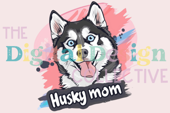 Pink Husky Mom T-Shirt Graphic: A Designer's Playful Asset