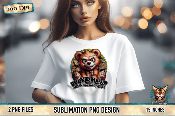 Playful Mischief: The Cute Psycho Teddy Bear Graphic